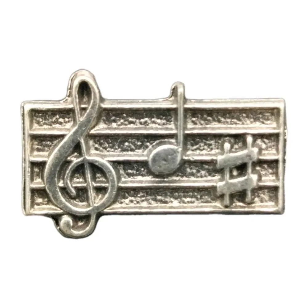 Music note Symbols Stanza Pin Brooch Vintage Musical